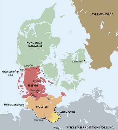 Den danske helstat omfattede i perioden 1814-1864 kongeriget Danmark samt hertugdømmerne Slesvig, Holsten og Lauenborg.