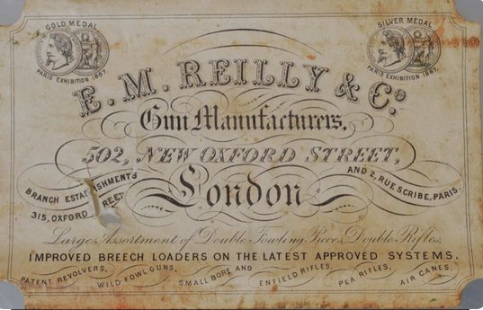 Trade Label E. M. Reilly & Co. New Oxford Street.